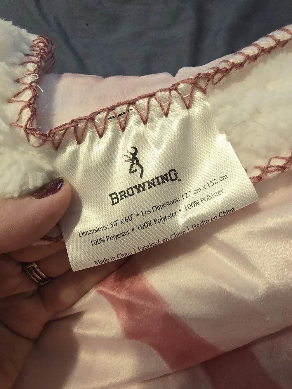 Browning - Live Laugh Hunt Pink Deer Sherpa Blanket - 50